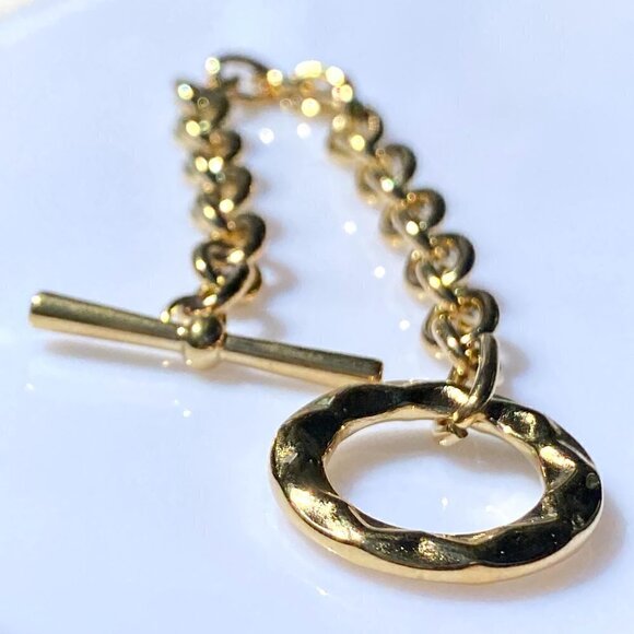 💙 Gold Plated Stainless Steel Cable Chain Bracelet - Picture 4 of 7